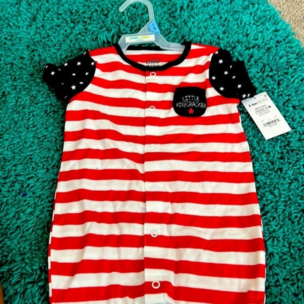 Child of mine, onesie, boys, size 3–6 new 4th July